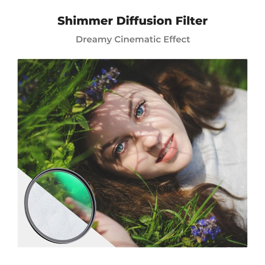 K&F Concept C-series Shimmer Diffusion Filter 72mm Optical Glass For Video Recording Portrait Photography