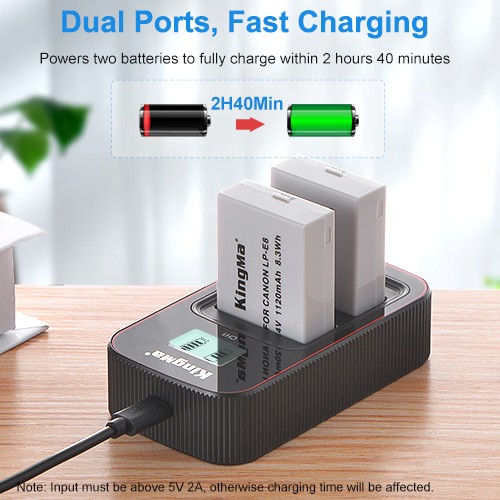 KingMa LP-E8 LCD Dual Charger