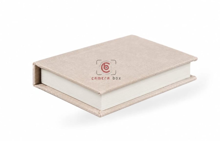 Mini fabric album without box with padding 20 pictures, beige A6