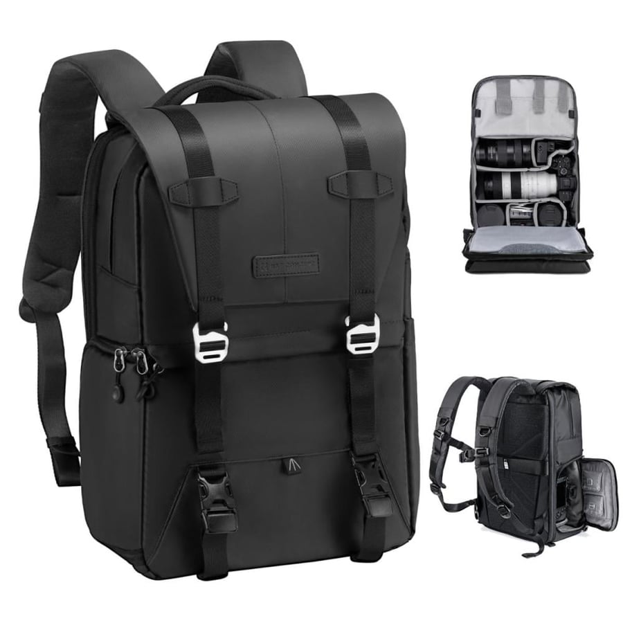 K&F Concept KF13.087AV6 Waterproof Camera Backpack Fits 15.6 Inch Laptop, 20L  ( All Black )