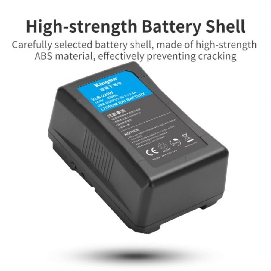 Kingma VLB-220W 216WH 15000mAh Rechargeable V-Mount V-Lock V Mount Battery VLB 220W