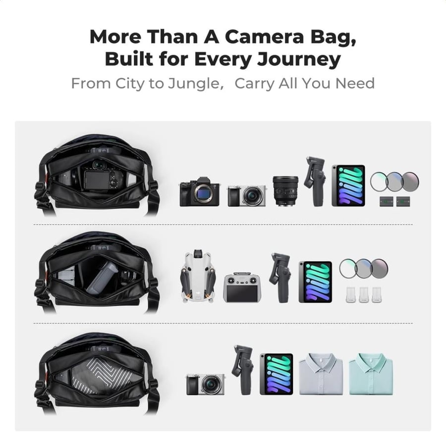 K&F Concept Urban Wander 14 Sling Bag (Black, 10L)