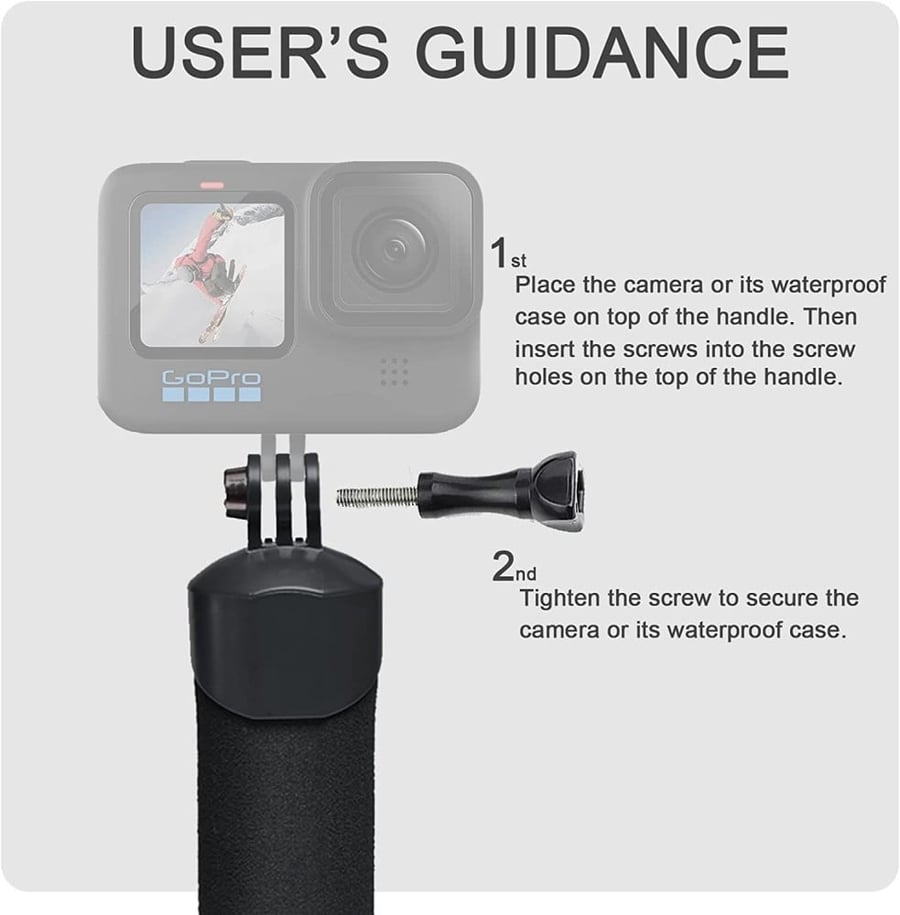 FitStill Waterproof Monopod Floating Hand Grip for Action Cameras. Snorkeling Underwater Diving Selfie Stick Pole