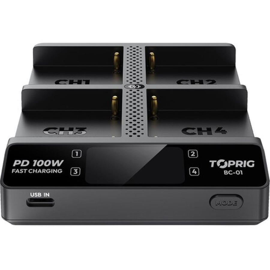 Accsoon TOPRIG 100W 4-Bay L-Series/NP-F Fast Charger NP-F550/NP-F750-NP-F970