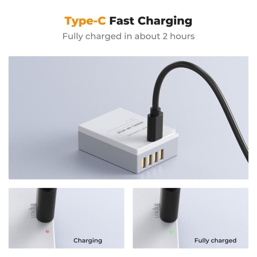 K&F Concept 2-Pack NP-W126 NP-W126S Battery with USB C Fast Charging for Fujifilm X Series