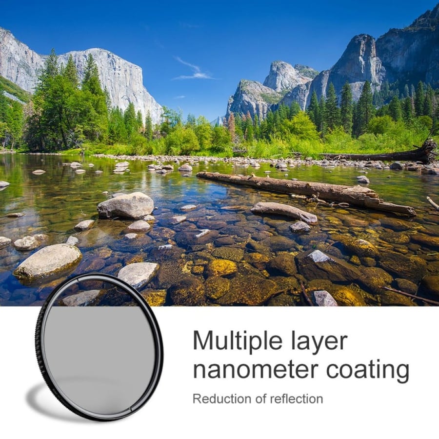 K&F CONCEPT 49MM Circular Polarizer Glass Filter Ultra-Slim, Multi Coated