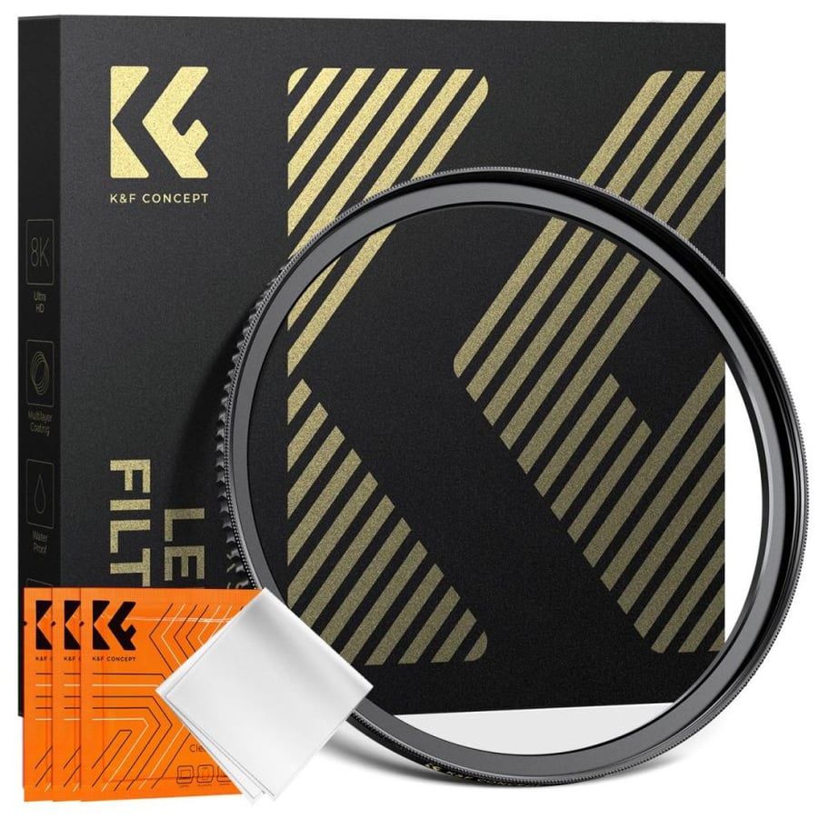 K&F Concept 72-77mm Brass Filter Adapter Ring, Step-Up Ring Compatible with All 67mm Camera Lens & 77mm Filters