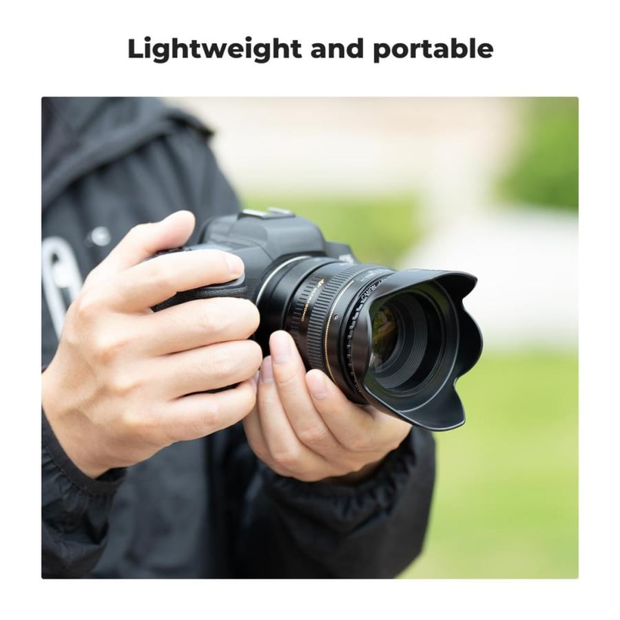 K&F 58mm Threaded Screw-in Lens Hood Universal with Cleaning Cloth