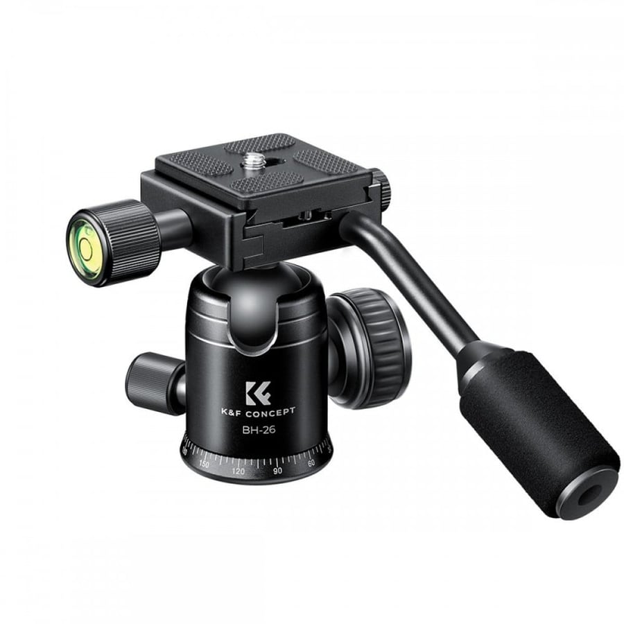 K&F Concept BH-26 360 Degree 26mm Panoramic Ball Head Mount with QR Quick Release Plate, 1/4" Bolt and 8kg Max Load