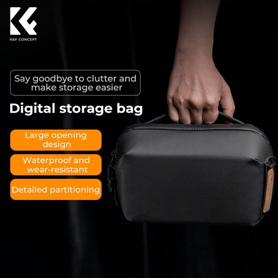 K&F Concept Digital Organizer Versatile Bag for Convenient Storage of Mobile Phones, Cables, Chargers, Earphones, and Other Personal Items - 4L