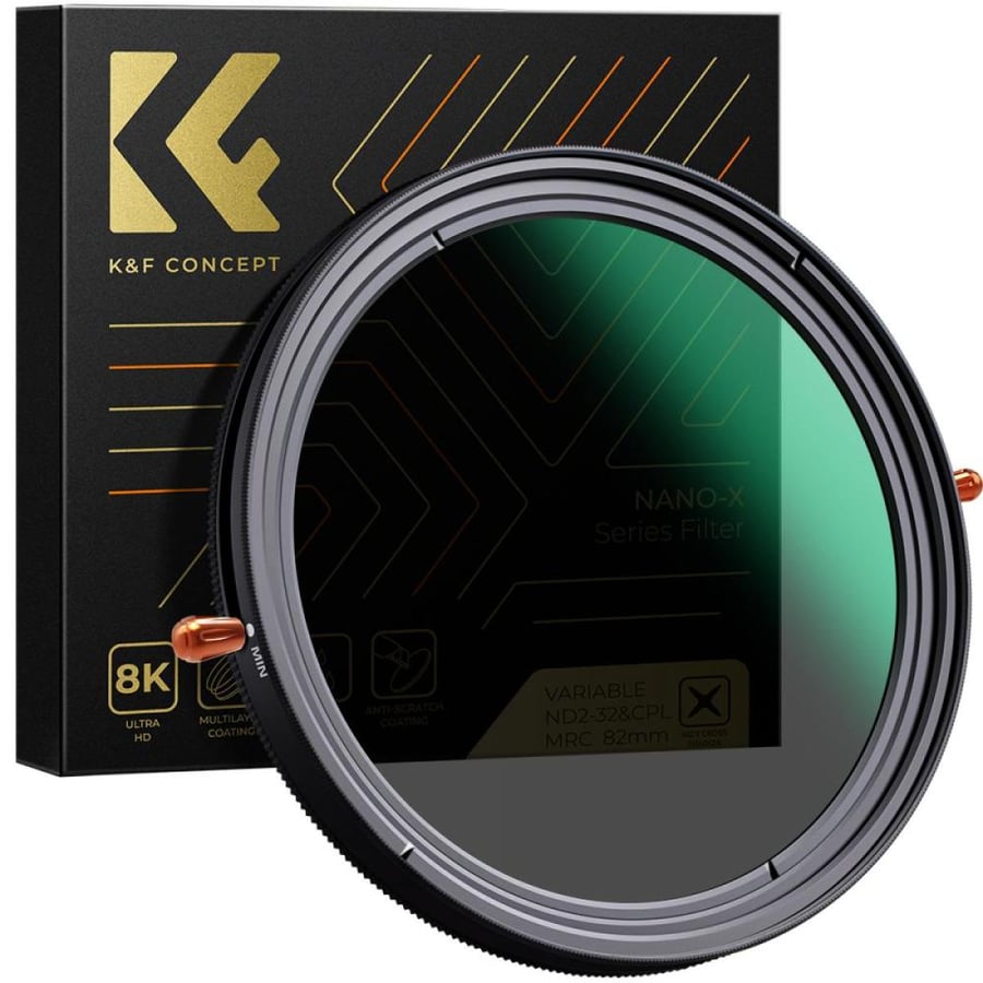 K&f 62mm ND2-ND32 & CPL 2 in 1 Filter, 1-5 Stop Neutral Density and Circular Polarizing Filter 2 in 1 for Camera Lens No X Spot Weather Sealed Nano-Xcel