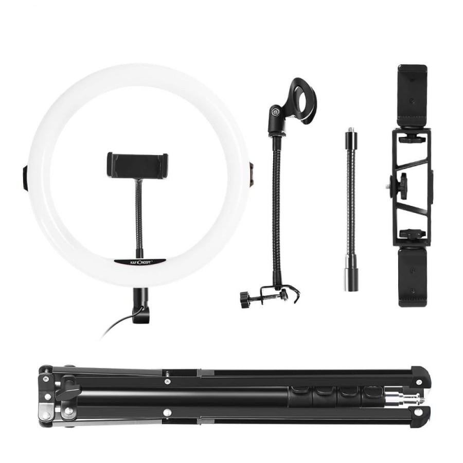 K&F Concept Selfie Ring Light ,11 inch(28 cm) Ring Light with 78.7 inch (200cm) Tripod and Phone Holders, 3 Color Modes, Bluetooth Remote Control