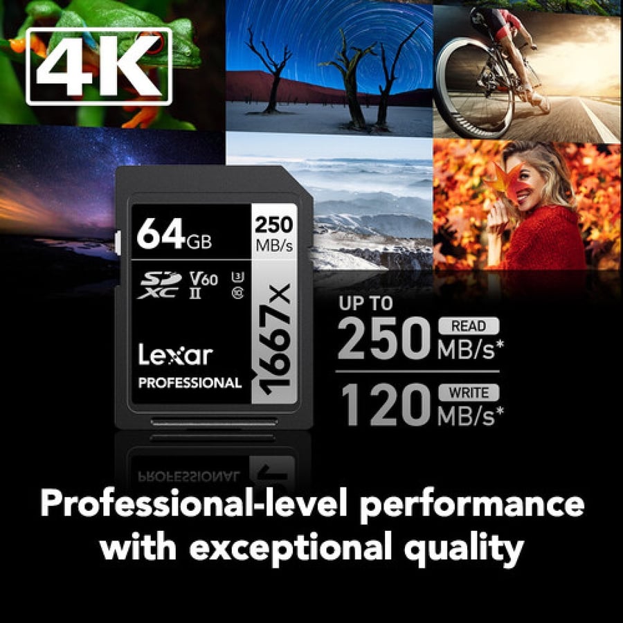 Lexar 64GB Professional 1667x UHS-II SDXC Memory Card