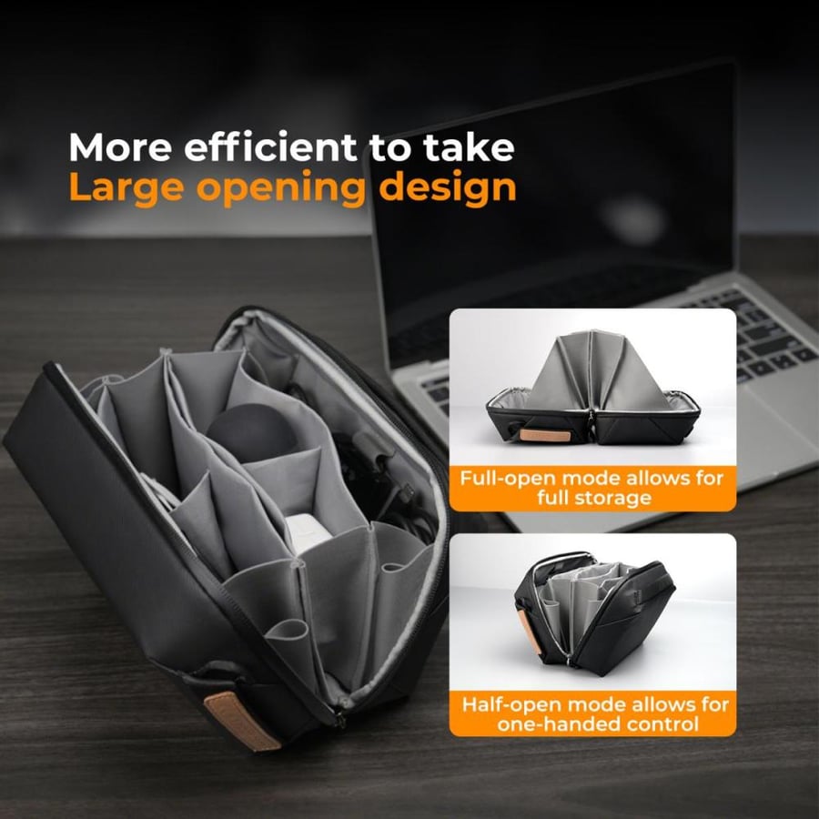 K&F Concept Digital Organizer Versatile Bag for Convenient Storage of Mobile Phones, Cables, Chargers, Earphones, and Other Personal Items - 4L