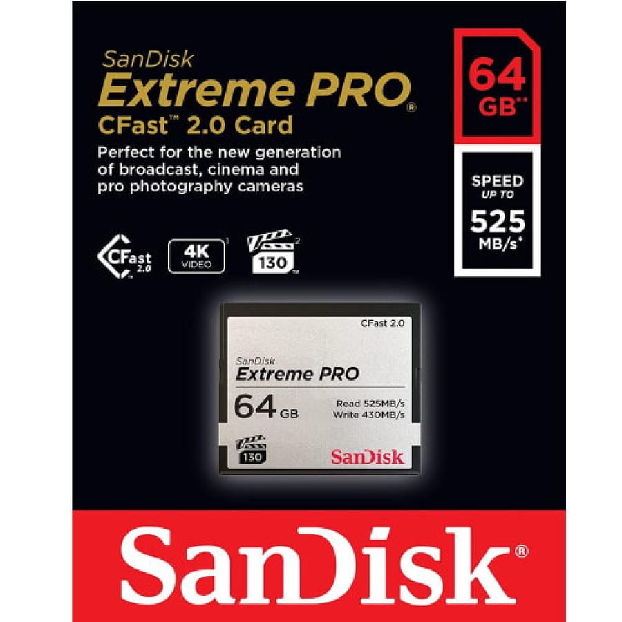 SanDisk Extreme PRO CFAST 2.0 64GB 525MB/s VPG130