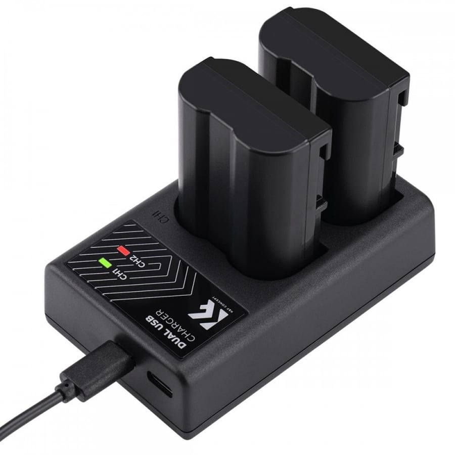 K&F Concept EN-EL15 rechargeable battery 2pcs + charger + 64GB micro SD card kit compatible with Nikon