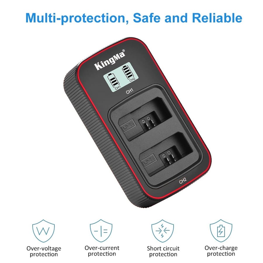 KingMa LP-E5 2-Pack Battery and LCD Dual Charger Kit for Canon