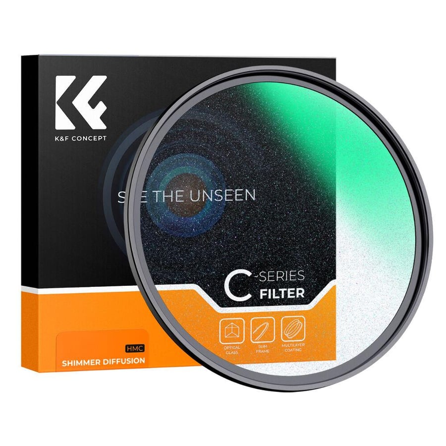 K&F Concept C-series Shimmer Diffusion Filter 77mm Optical Glass For Video Recording Portrait Photography