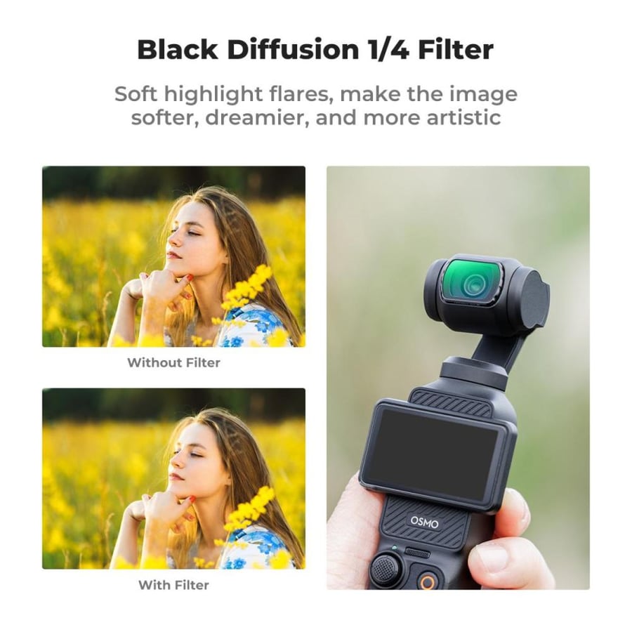 K&F DJI Osmo Pocket 3 Filter Magnetic CPL + Black Mist 1/4 + ND2-32 Filter Set, Multi-Coated/HD Optical Glass / Gimbal Compatible