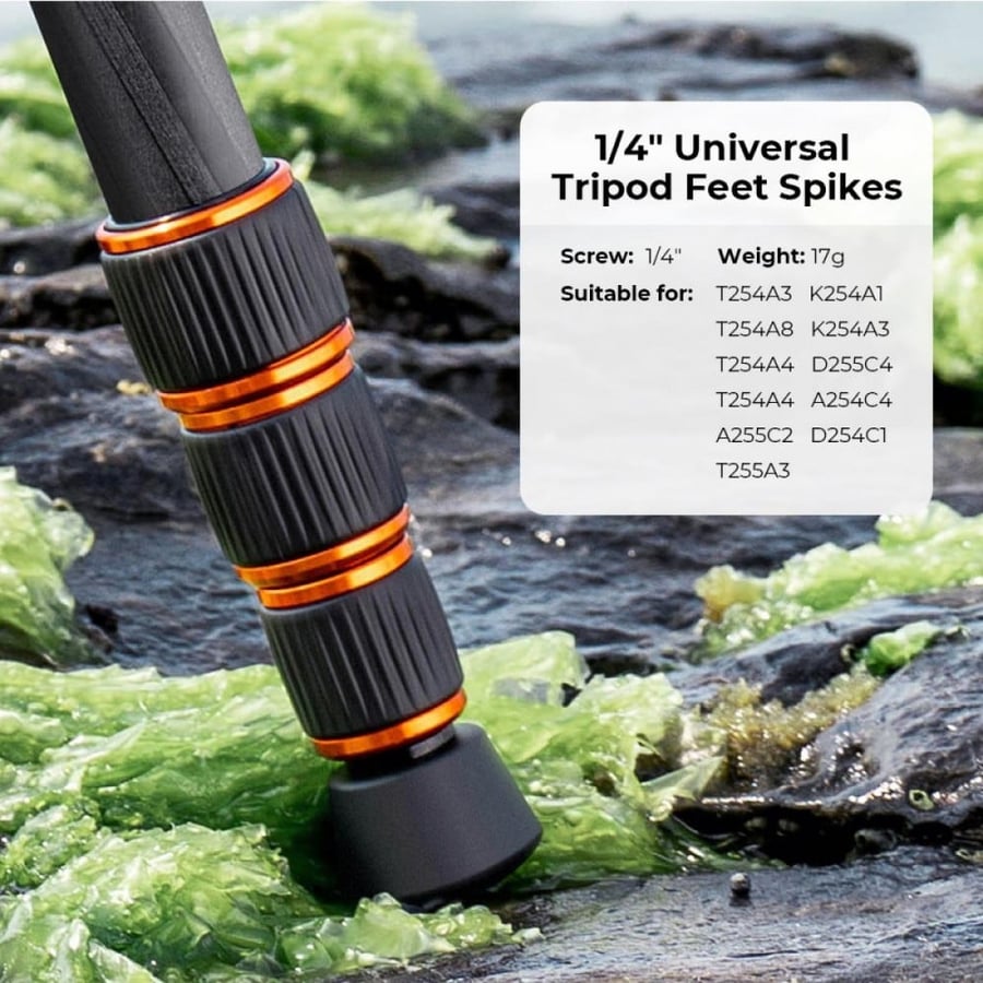 K&F Concept Universal Anti-Slip Rubber Tripod Foot Spikes (3 PCS)