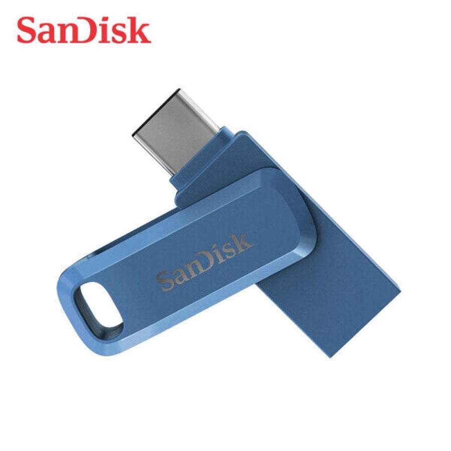 SanDisk 256GB Ultra Dual Drive Go USB Type-C OTG On-The-Go USB 3.1 Navy BLUE