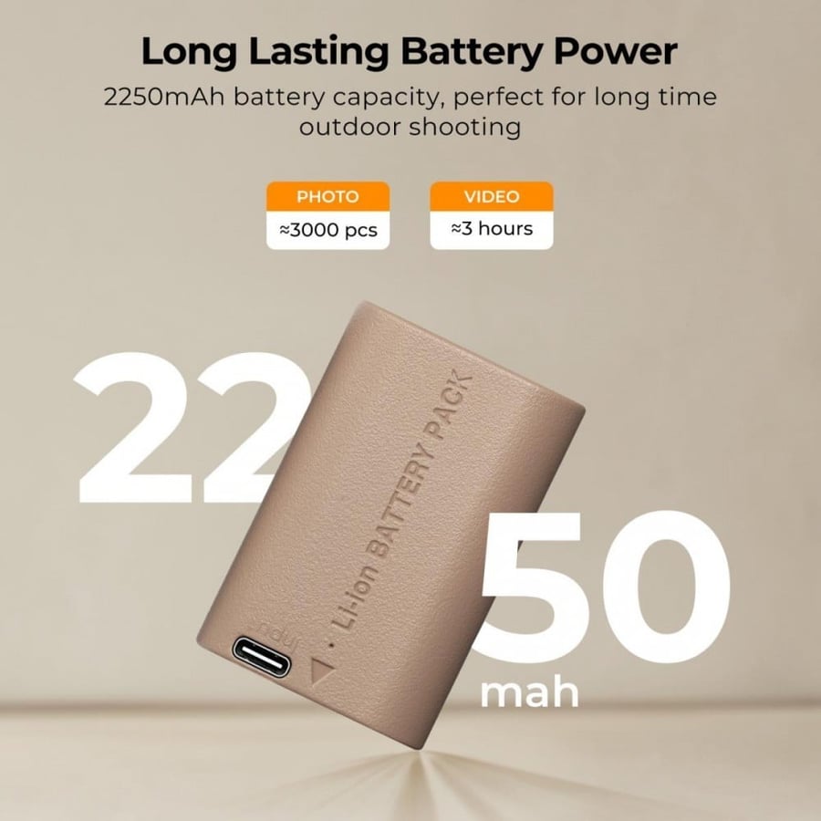 K&F Concept LP-E6NH Battery with Type C Direct Charge Interface (1 Battery)