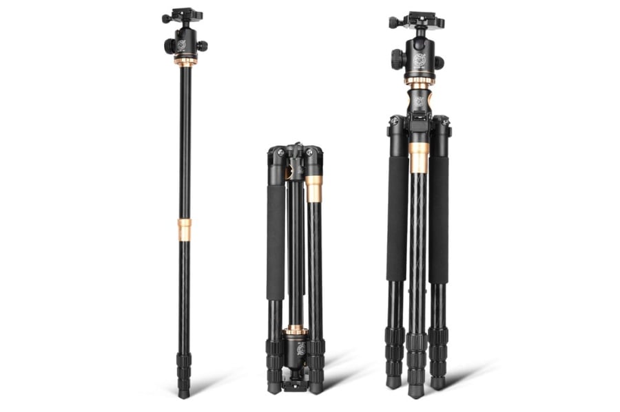 Beike Q999H Aluminium Convertible Tripod with Flat Lay Extension Arm