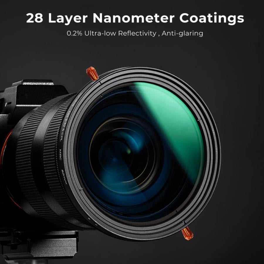 K&f 62mm ND2-ND32 & CPL 2 in 1 Filter, 1-5 Stop Neutral Density and Circular Polarizing Filter 2 in 1 for Camera Lens No X Spot Weather Sealed Nano-Xcel