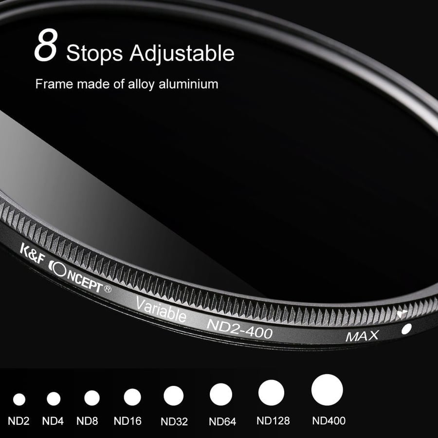K&F Concept Variable Fader ND2-ND400 Filter (58mm)