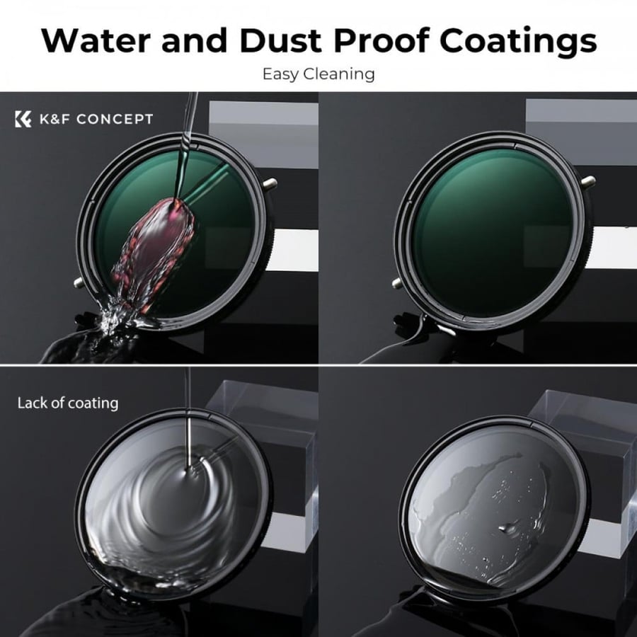 K&F Concept 67mm ND2-ND32 (1-5 Stop) Variable ND Filter and CPL Circular Polarizing Filter 2 in 1 for Camera Lens No X Spot Weather Sealed