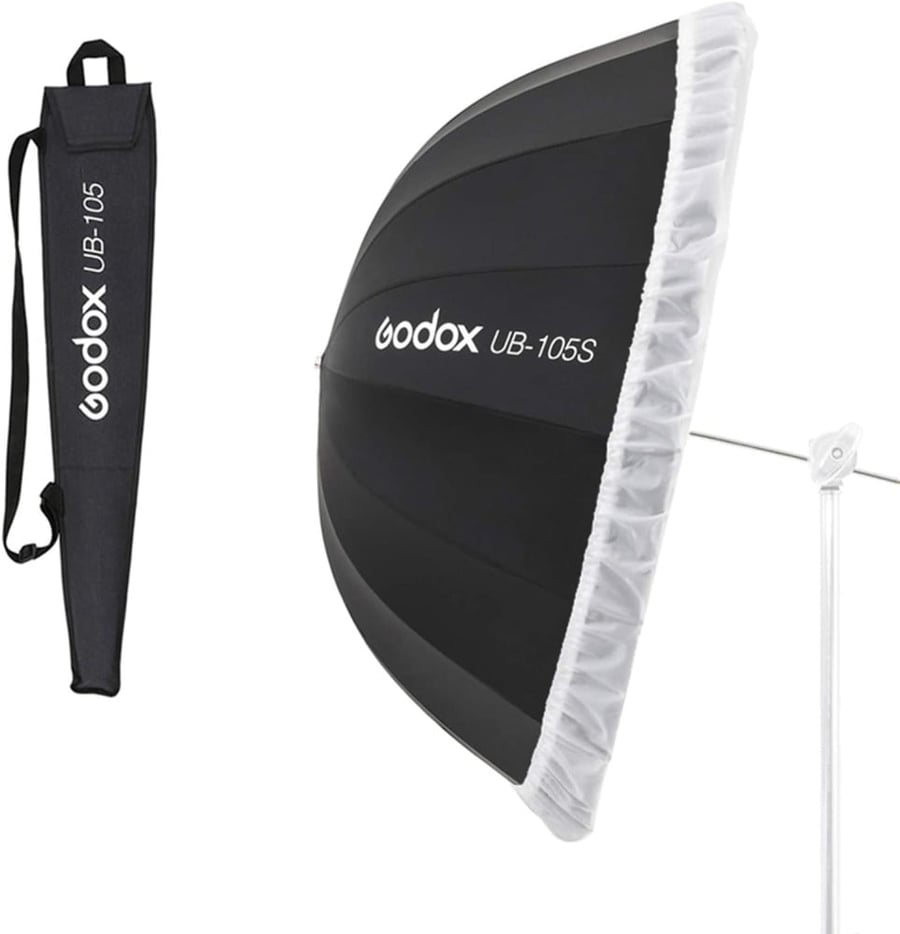 Godox Parabolic Umbrella Silver Black UB-165 CM With Diffuser
