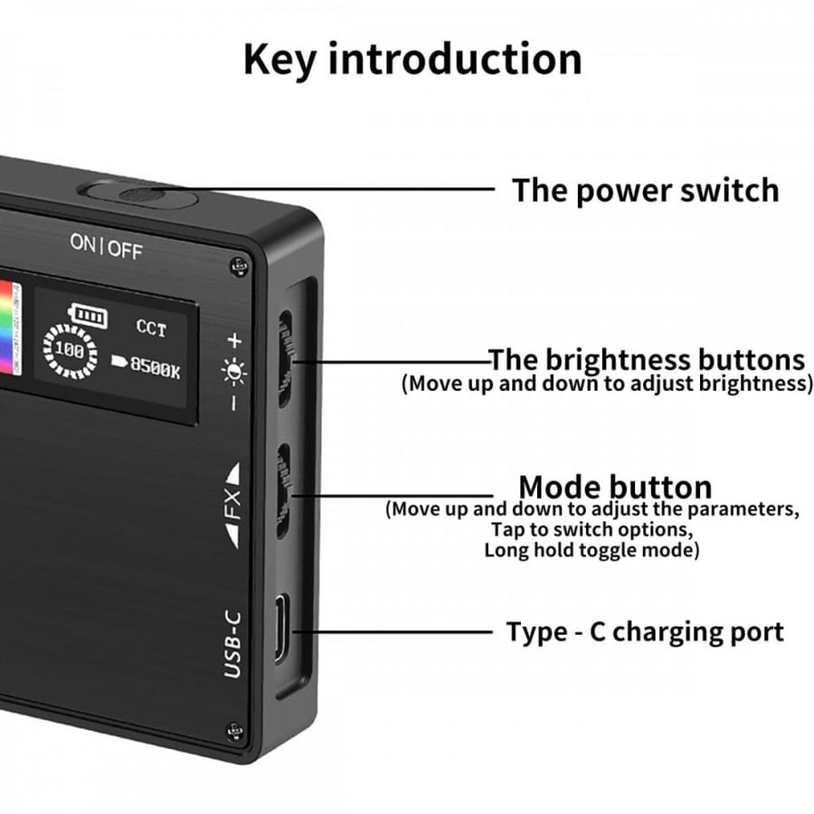 K&F Concept Full-color RGB Fill Light Pocket