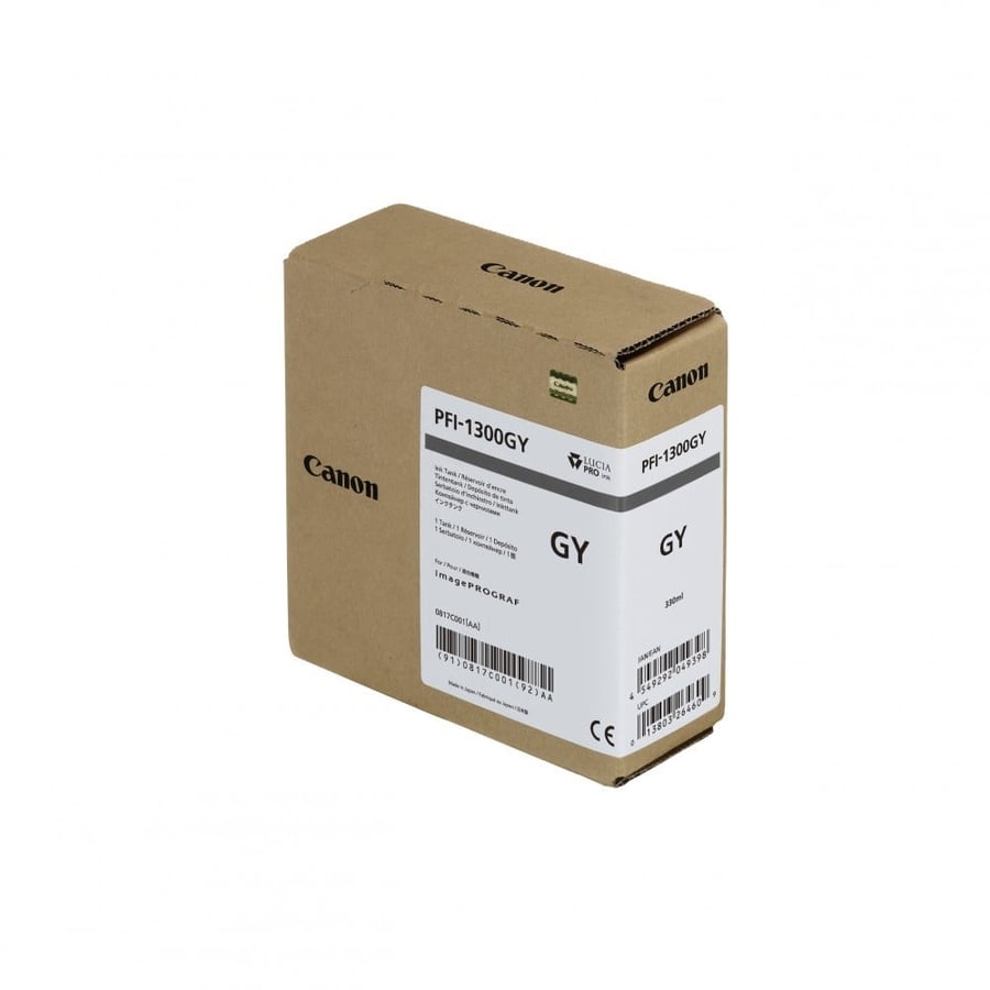 Canon PFI-1300 Gray Pigment Ink Tank (330mL)  PRO-2000 / PRO-2100 / PRO-4000 / PRO-4000S/ PRO-4100 / PRO-4100S / PRO-6000 / PRO-6000S / PRO-6100  / PRO-6100S