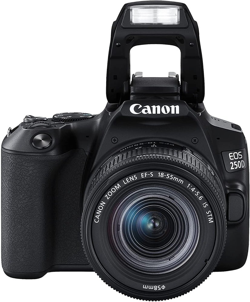كاميرا كانون EOS 250D DSLR مع عدسة EF-S 18-55mm f/4-5.6 IS STM - أسود