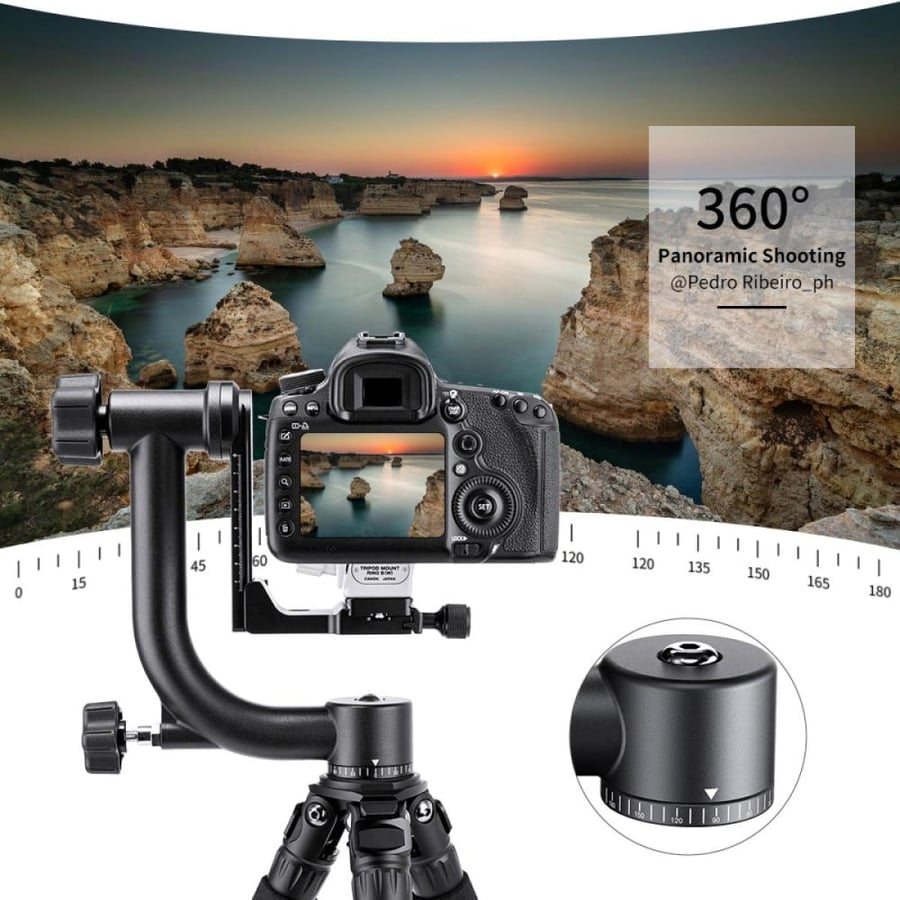 K&F CONCEPT BIRD-SHOOTING & SPORT WATCHING TRIPOD GIMBAL HEAD (MAX LOAD 20KG)