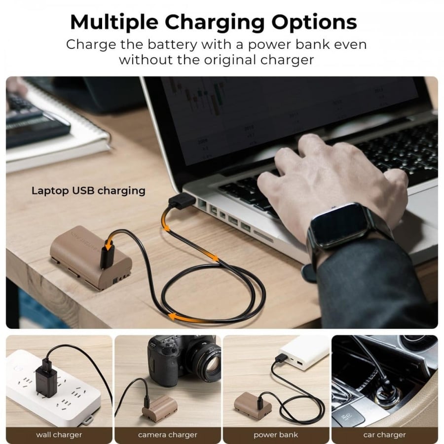 K&F Concept LP-E6NH Battery with Type C Direct Charge Interface (1 Battery)
