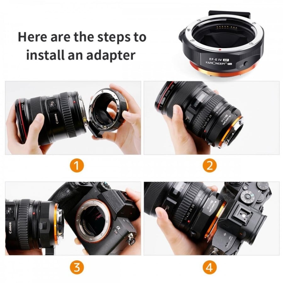 K&F Concept Canon EF/EF-S lens to Sony E-mount camera electronic high-speed version Autofocus Adapter