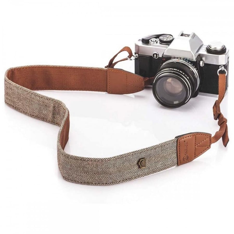 K&F Concept Retro Camera Shoulder Straps, Adjustable Neck Strap Suitable for All Slr Cameras, Classic Brown Woven