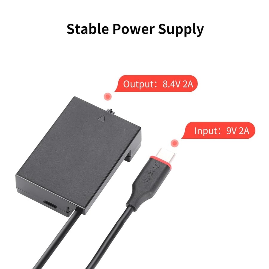 KingMa Portable LP-E8 Dummy Battery USB-C to LP-E8 Power Bank Adapter Power Supply for Canon