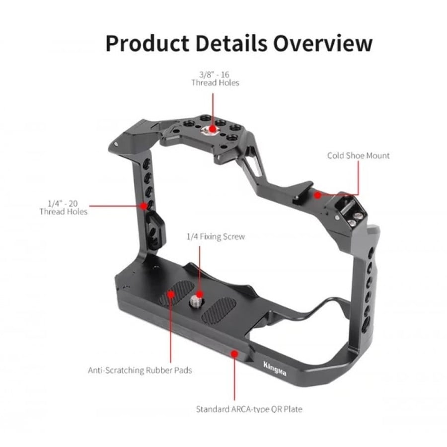 KingMa R7-RC Aluminium Alloy Camera Cage for Canon EOS R7 Camera