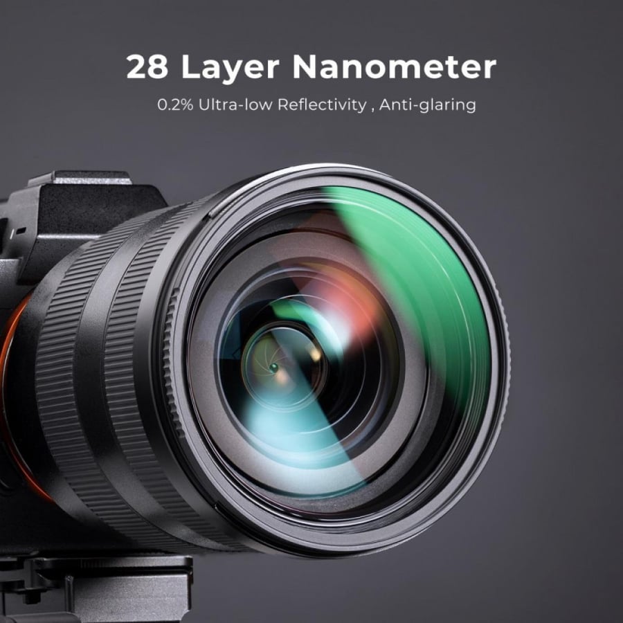 K&F Concept 62mm UV Lens Filter HD MCUV Ultraviolet 28 Multi-Coated Filters (Nano-x series Toughened Glass)