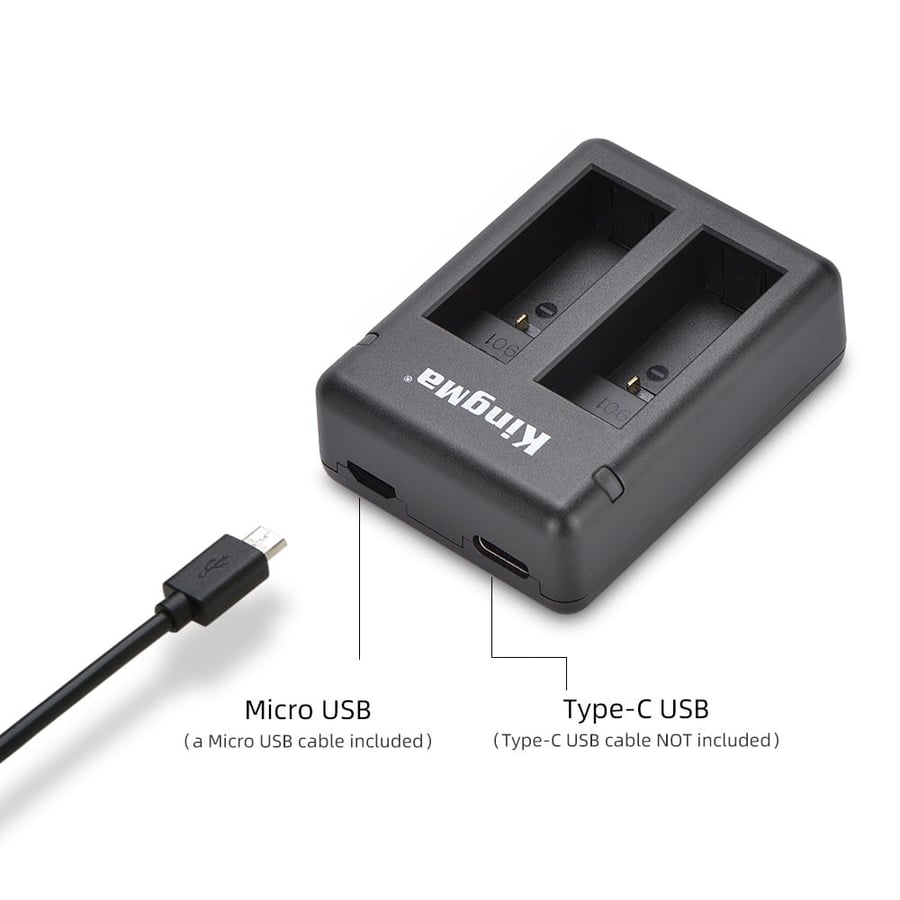 KingMa Fully Decoded GoPros 9 Battery Set for GoPro Hero 9/10 with Dual Charger