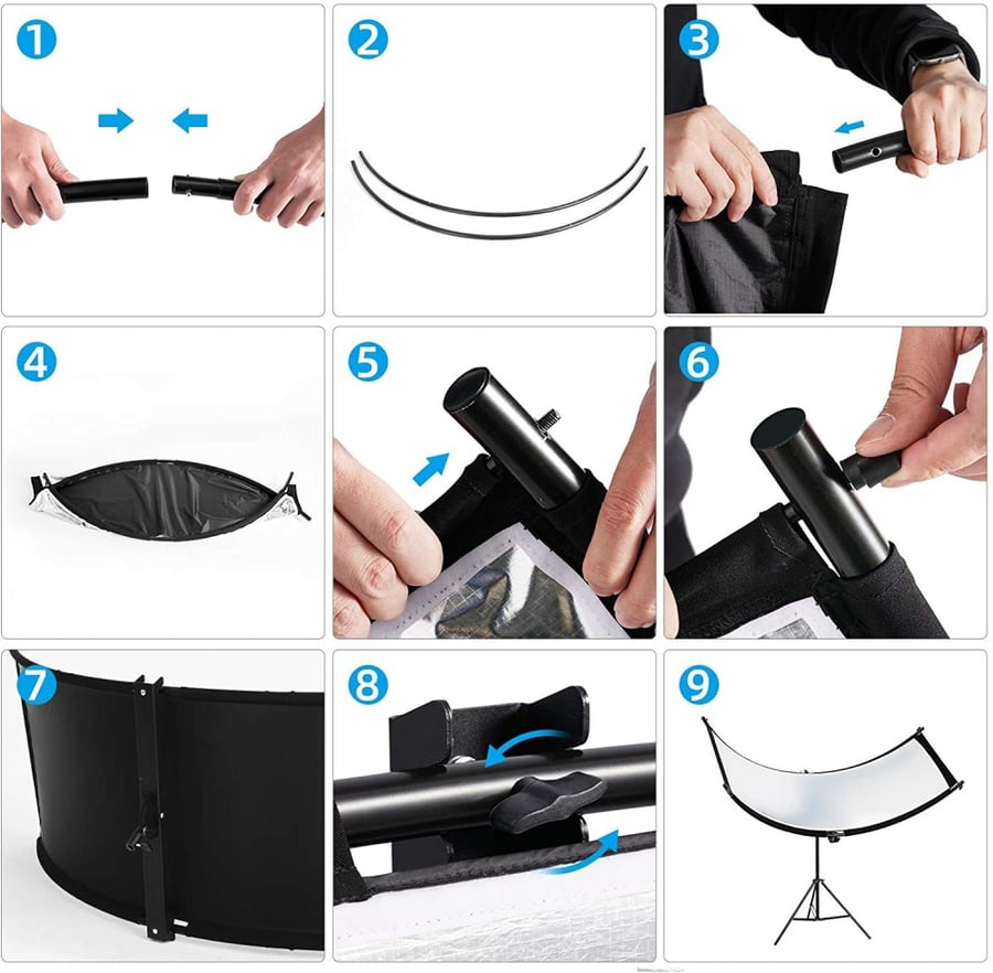 Selens 4 in 1 U-Shape Curved Light Reflector Kit 60 x 180 cm (without Light Stand)