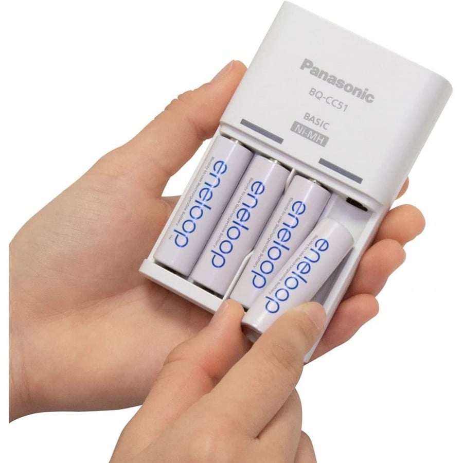 Panasonic Advanced Individual Battery Charger with 4 eneloop AA 2100 Cycle Rechargeable Batteries