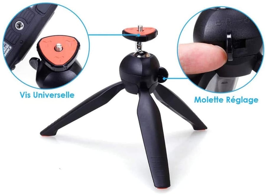 YUNTENG YT-228 Mini Tripod Mount + Phone Holder Clip