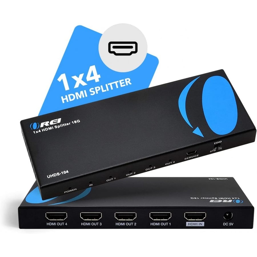 1x4 HDMI Splitter 18G: 1-In 4-Out UltraHD 4K EDID (UHDS-104)