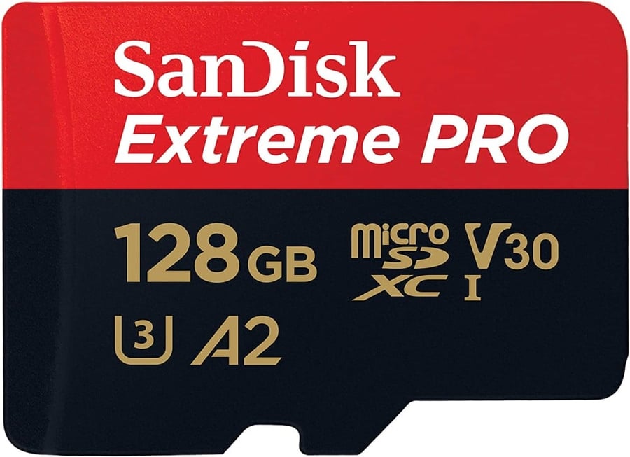 SanDisk Extreme PRO microSDXC 128GB + SD Adapter + RescuePRO Deluxe 170MB/s A2 C10 V30 UHS-I U3