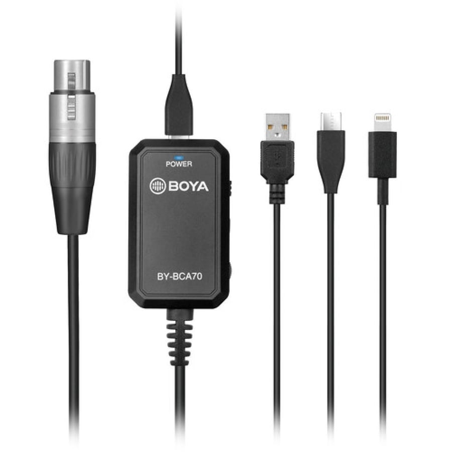 BOYA BY-BCA70 Audio Adapter for XLR Microphones to Mobile Devices (Computers, Smartphone)