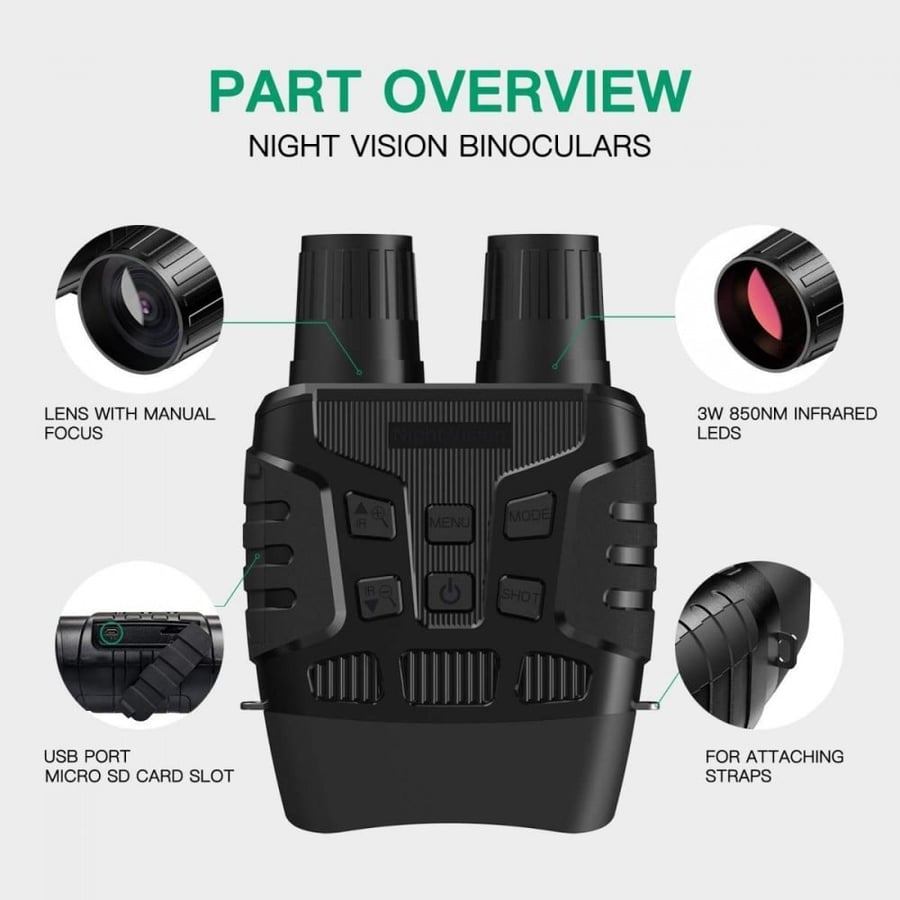 K&F Concept Infrared Night Vision Binoculars 2.31" TFT LCD Screen ,4x digital zoom, 3W 850NM binoculars