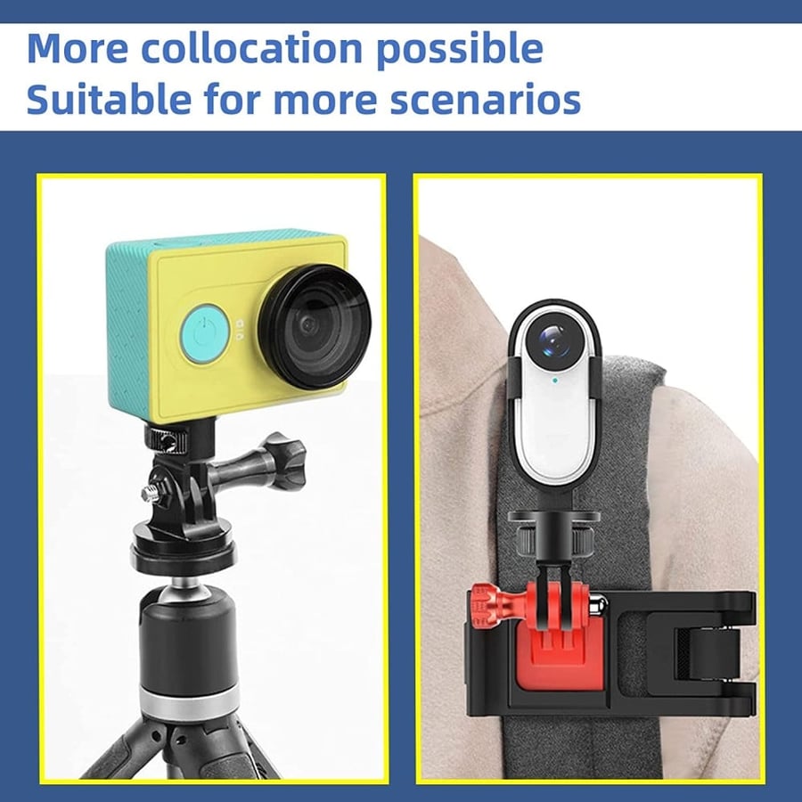 Tripod Mount for Gopro Adapter, 360° Adjustment 1/4-20 Screw Conversion Adapter for Insta360 ONE X2, Go 2 and Other Action Cameras